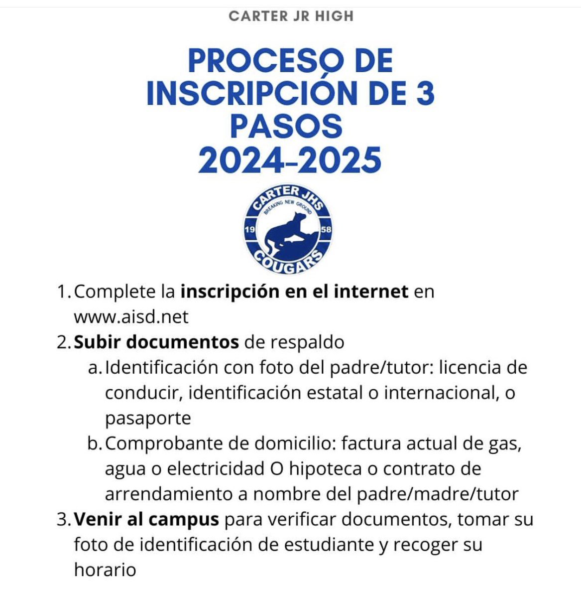 Carter Cougars tweet media