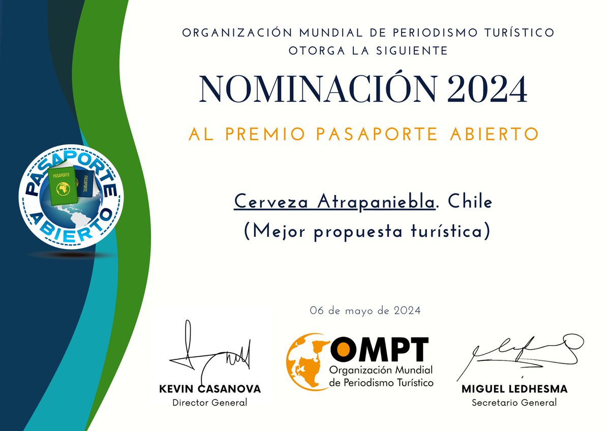 Nueva nominación al #PremioPasaporteAbierto2024 
Cerveza Atrapaniebla : Cerveza artesanal elaborada con agua de niebla en la reserva de la biosfera Fray Jorge #Chile #Turismo