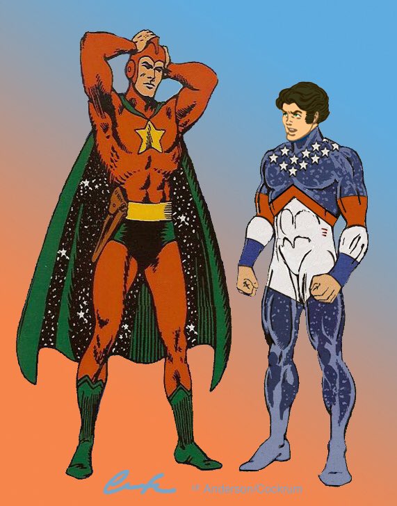 ChuckBrouilette's tweet photo. #OnThisDay in 1986 #StarSpangledKid tookOnHis #Skyman identity in #InfinityInc #comics #31 #SylvesterPemberton incorporates #Starman’s #CosmicRod tech into TheBelt of #hisNewCostume buys #StellarStudios&amp; #takesOverLeadershipOfTheTeam as #forHireProtectors of #PostCrisisLosAngeles https://t.co/NAAfhSX5R5