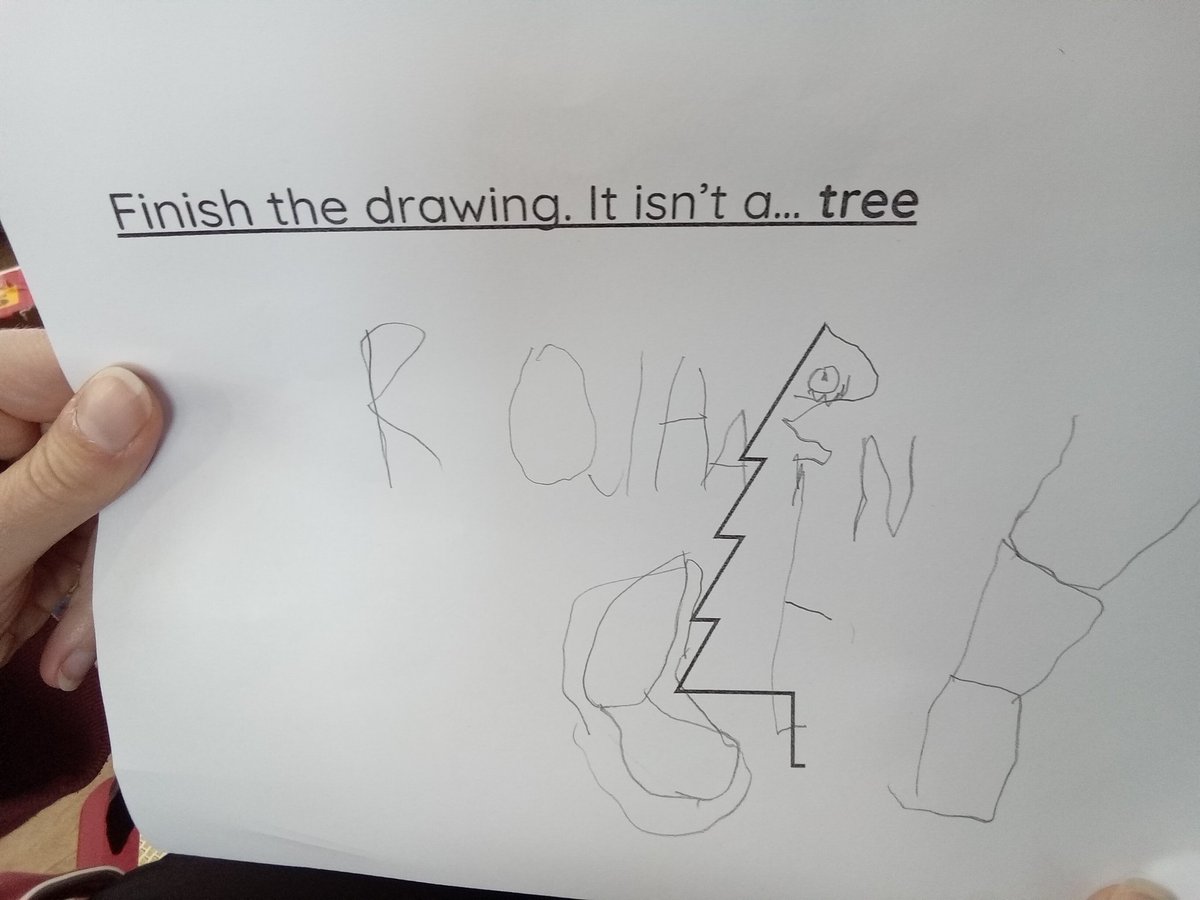 BPrimary's tweet photo. Reception were feeling creative yesterday. These pictures are not of a cloud or a tree- they are a crocodile and a dinosaur on the toilet of course! #eyfs #imagination #creativity #achieveday @ElliotSchools https://t.co/ajKviEP18e