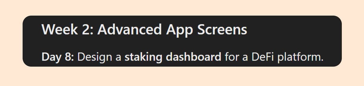 VMorgan_'s tweet photo. Day 8: Design a staking dashboard for a DeFi platform. 

You have 24 Hours.

To Submit: Quote this tweet with your designs with the hashtag  #30daysweb3          

 LFG https://t.co/eGnr9hzaYN