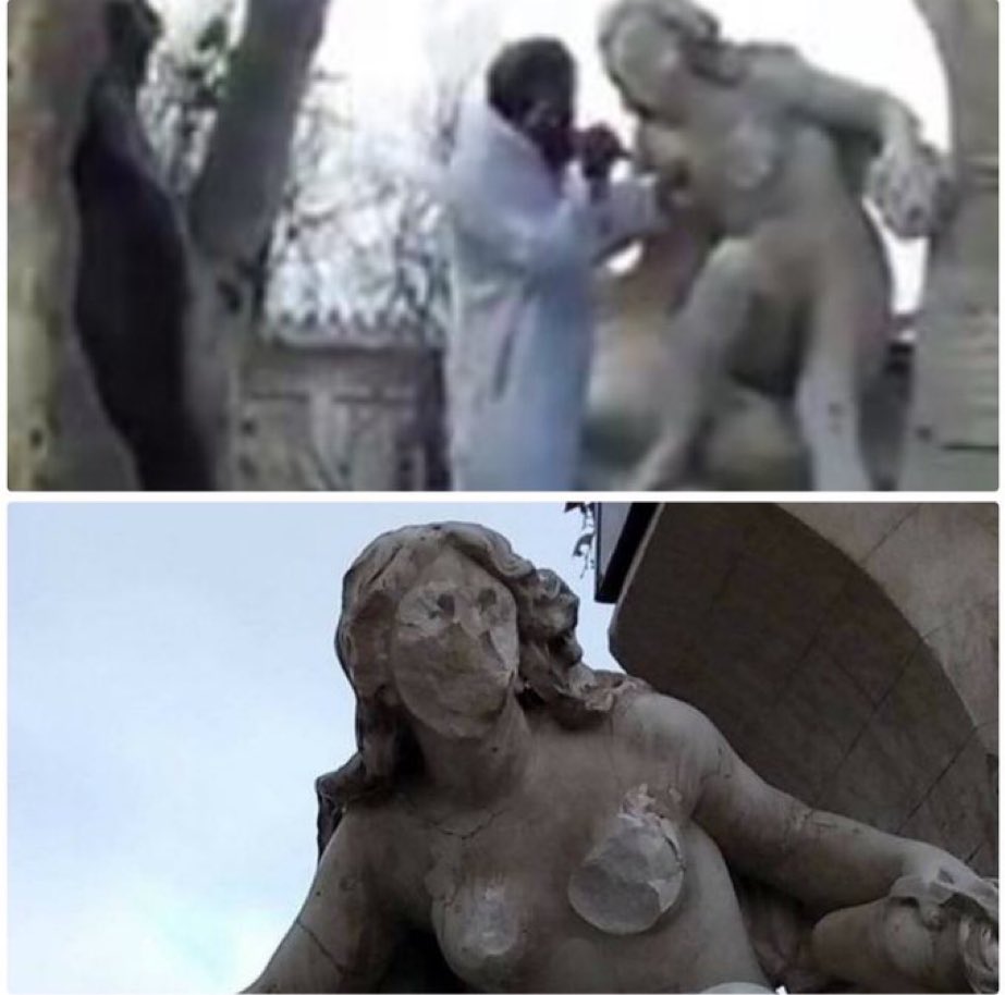 lady_habsburg's tweet photo. ☪️🇫🇷 FRANCIA

Un hombre mvsvIman destroza los pechos y la cara de una estatua femenina de una fuente, por considerar el desnudo como ‘pecado’ (haram)

¿Que opinas del tipo de gente que estamos importando en Europa, masivamente? 🤔 https://t.co/jVAWc4jynQ