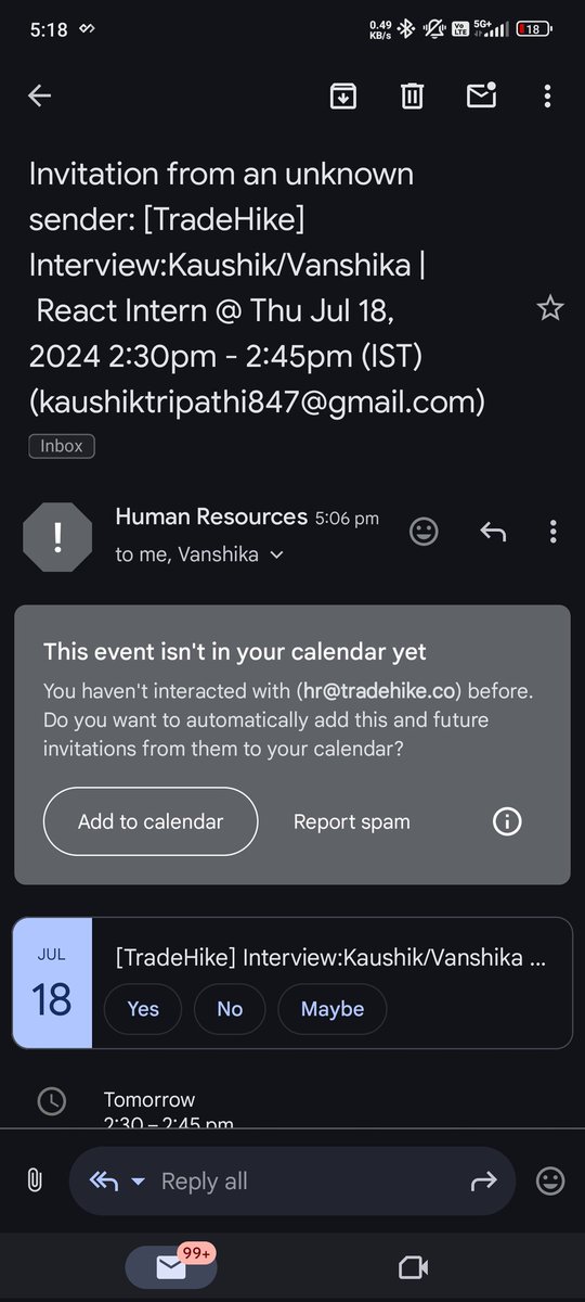 _cos_iq's tweet photo. Got an interview call from @tradehike for react intern.
#birthday can't get better than this.
Will keep you guys updated how it goes.
Wish me luck 🤞 .
#internship #codesamaaj https://t.co/AkMe3stk85