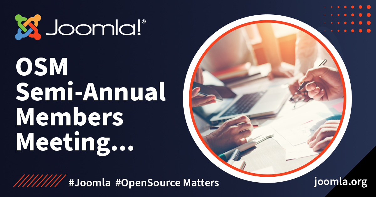 joomla's tweet photo. Don't Forget! The OSM Semi-Annual Members Meeting!

📅 Friday July 19, 2024

There will be three sessions, to allow a greater degree of participation across different time zones. 
https://t.co/wmJO0jl0P4
#JoomlaMeeting #OpenSourceMatters #CommunityEngagement #Joomla https://t.co/YNQLV55WBq