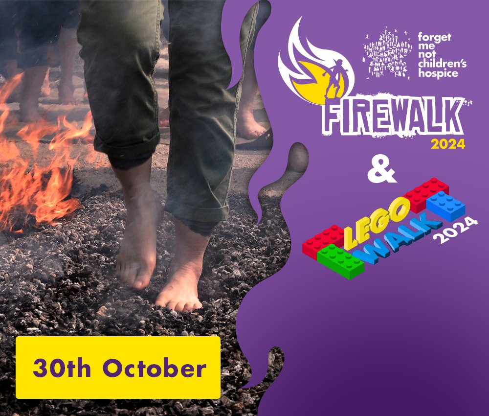🔥 Ready to take on the Forget Me Not Firewalk? 🔥Join us this October at Russell House for our exhilarating Firewalk event! Test your courage and walk across burning hot coals reaching up to 550°C. 🥵

forgetmenotchild.co.uk/supporting-us/…

#Firewalk #LegoWalk #FamilyFun #ChallengeYourself