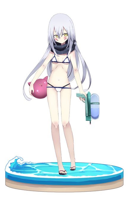 なんとなく描き直したリメイク水着まっひです 