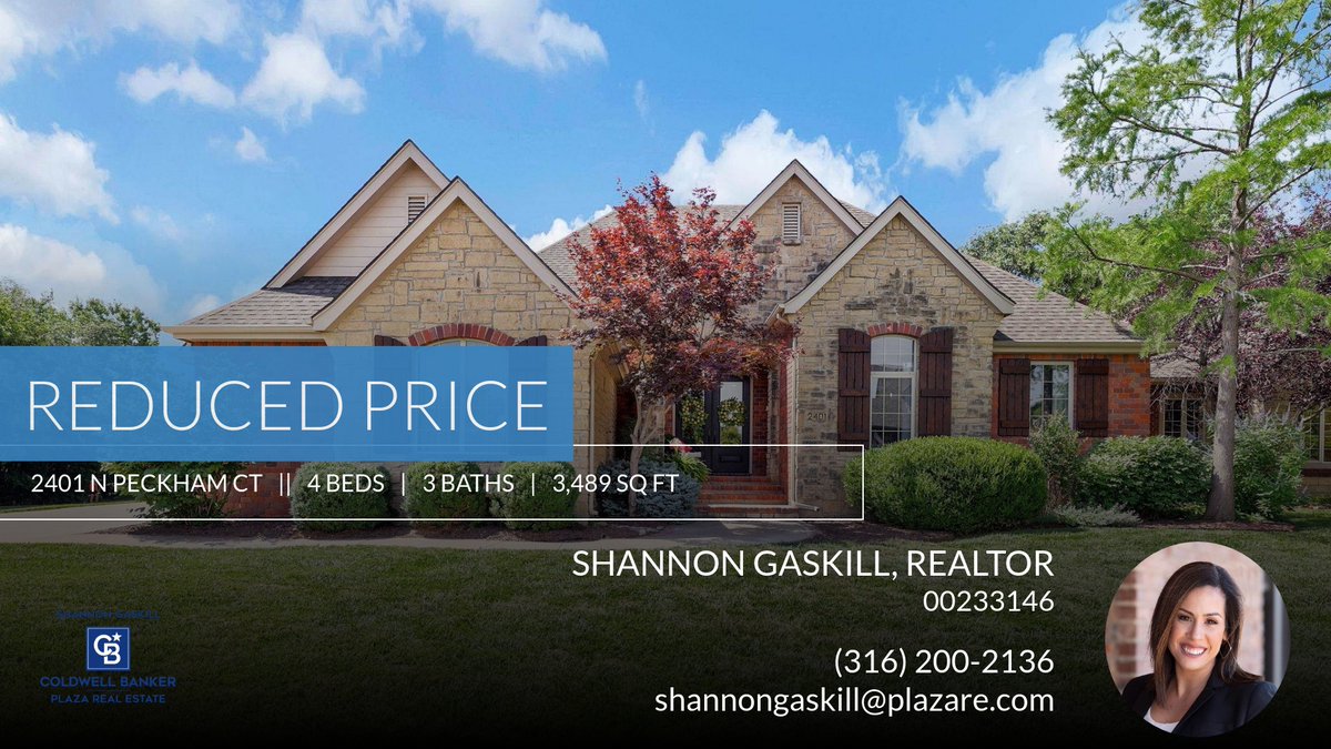 shannon_gaskill's tweet photo. 📍 Reduced Price 📍 This recently reduced home at 2401 N Peckham Ct in Wichita won't last long, so, don't wait to set up a showing! Reach out here or at (316) 200-2136 for more information!

Shannon Gaskill
Coldwell Banker Plaza Re... https://t.co/57rX8JKDLx https://t.co/5zSRxZAwJM