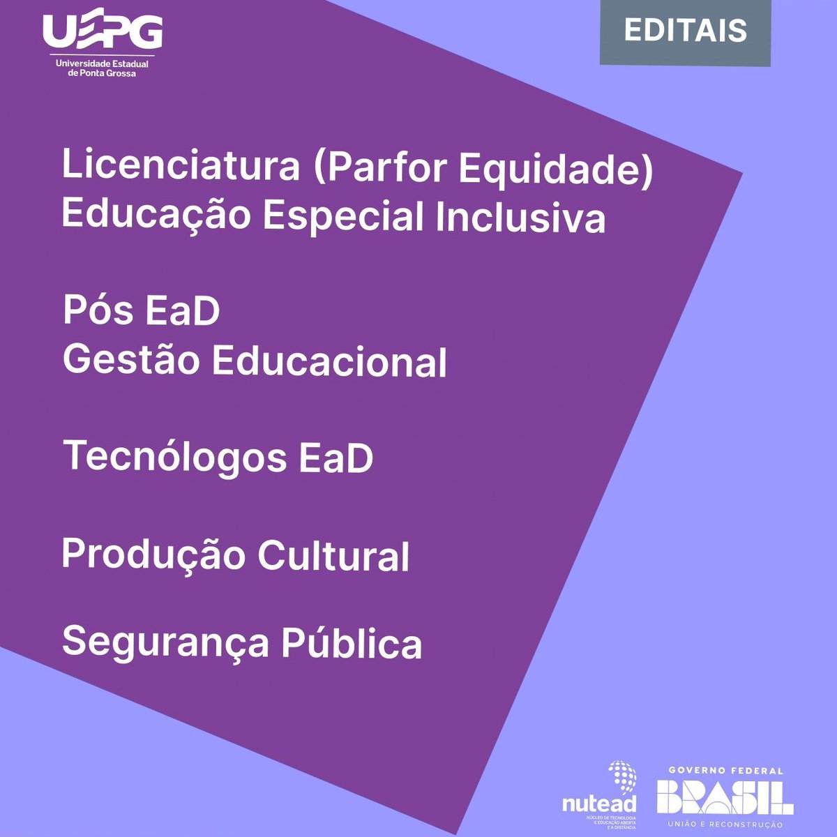 nutead_uepg's tweet photo. 👨‍🏫Ei professor, já viu os editais para atuar nos cursos da UEPG?!

👩🏻‍💻No site do Nutead, você encontra os editais de seleção para Professor (a) Formador (a) e Professor (a) Conteudista. 

���Saiba mais: https://t.co/eEBZ23Y0tB

#nuteaduepg https://t.co/9Xd4yHsboV