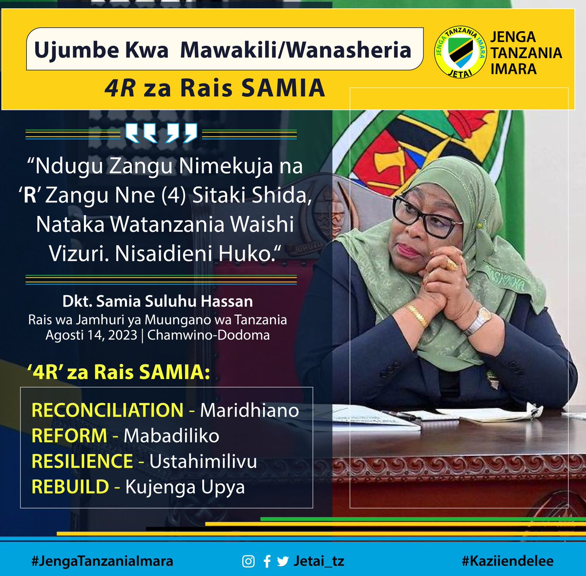 jetai_tz's tweet photo. 4R za Rais @SuluhuSamia

Tufuate @jetai_tz
Penda
Shiriki
#JetaiTZ #samiasuluhu https://t.co/t6hMHwbVKK