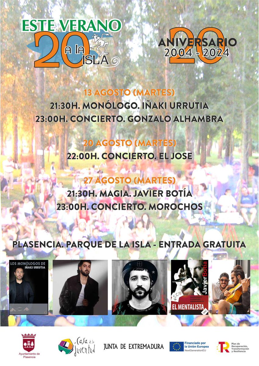 🎉 20 años del “20 a la Isla”🎉
Este año estamos de aniversario y lo celebramos con este cartel.