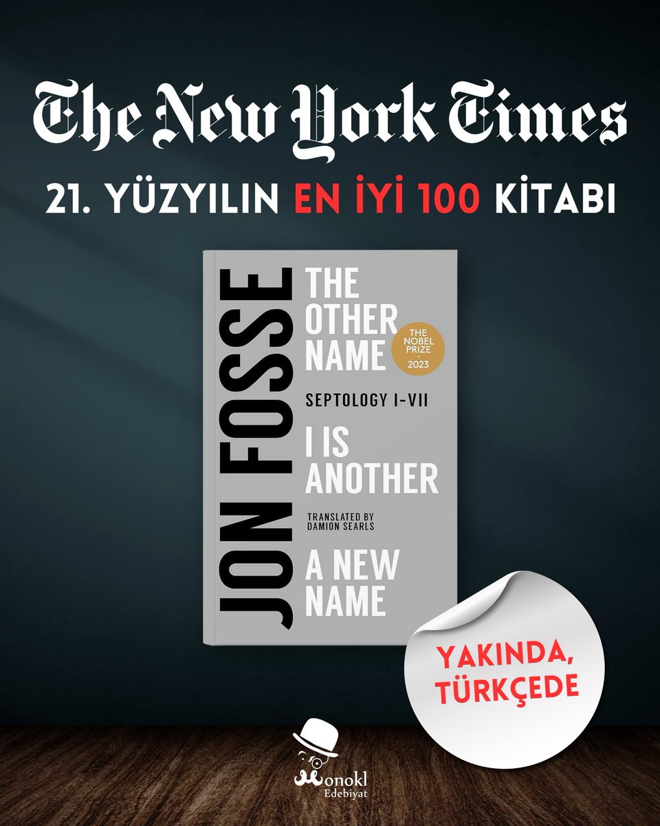 MonoklEdebiyat's tweet photo. The New York Times 21. Yüzyılın En İyi 100 Kitabı
Yazarların, şairlerin, eleştirmenlerin, yazın dünyasının önemli isimlerinin seçtiği listede 7 kitabımız var.
#monokledebiyat #newyorktimes #toveditlevsen #jonfosse #philiphroth #tanehisicoates #helenmcdonald https://t.co/NQZqEi73bC