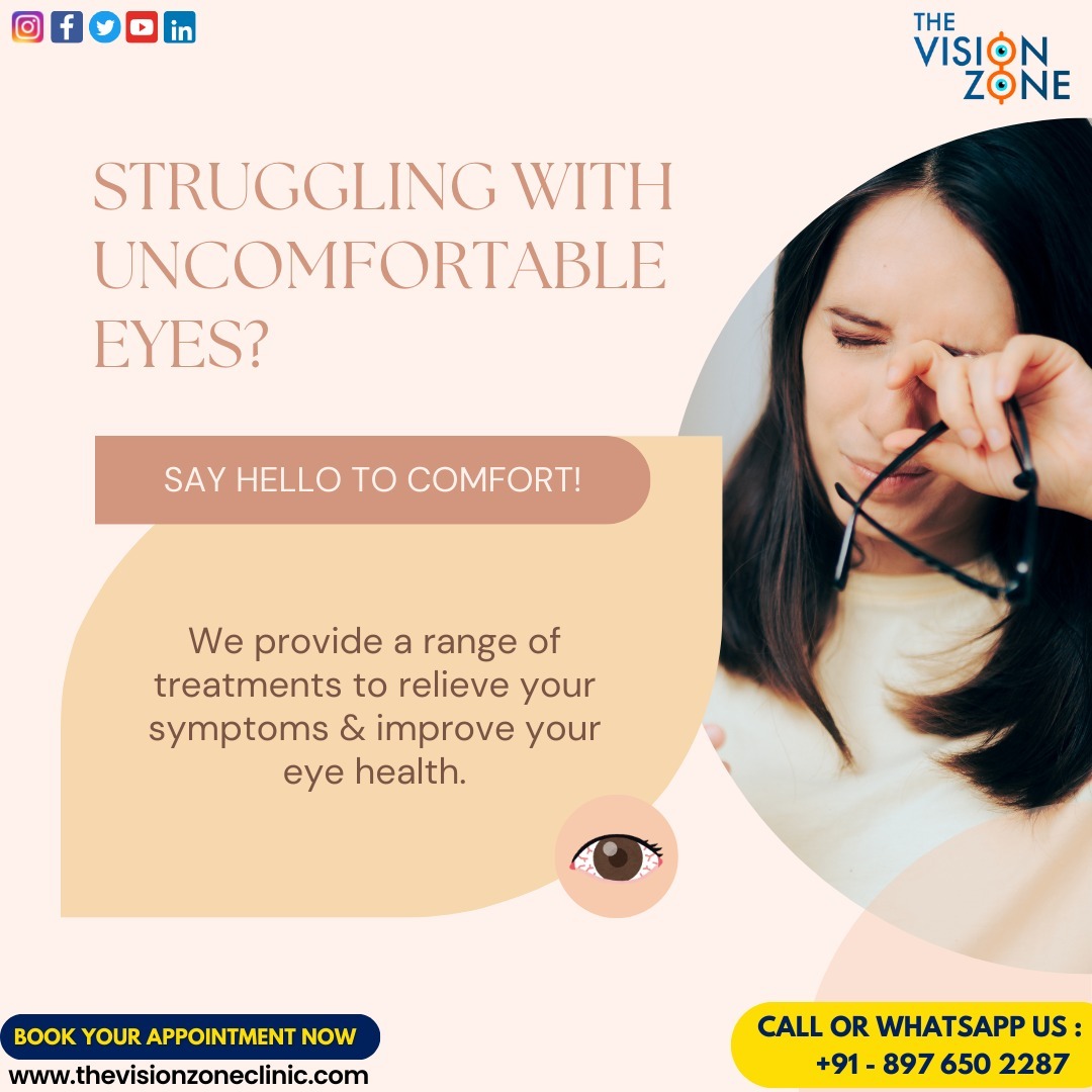 thevisionzone's tweet image. 👁️ FIND RELIEF FROM EYE STRAIN! Our comprehensive treatments are here to give your eyes the comfort they deserve.

Schedule your appointment today.
Call or WhatsApp us: 089765 02287
thevisionzoneoffice@gmail.com

#thevisionzone #eyecomfort #healthyeyes #eyecare #visionhealth
