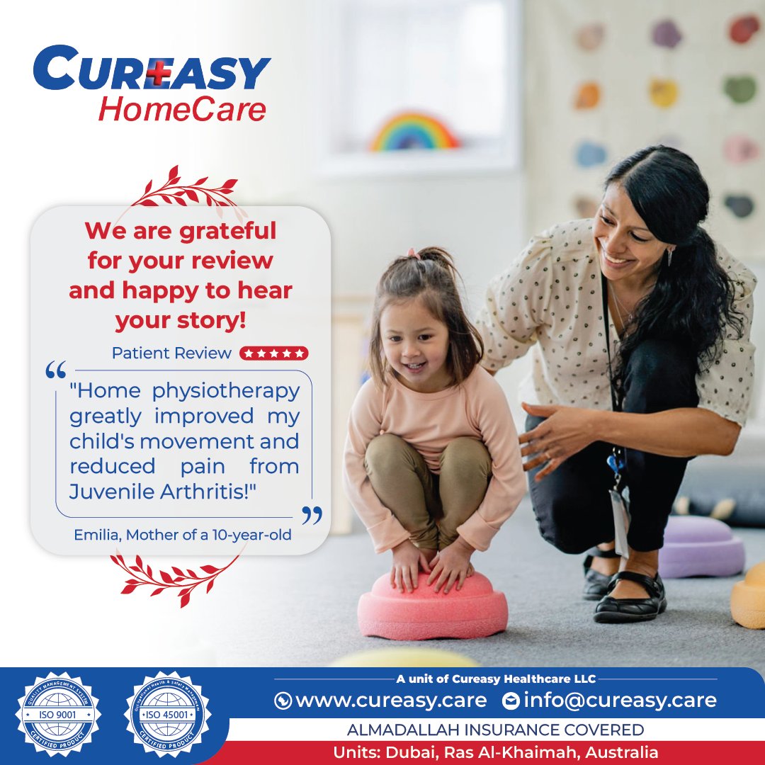 cureasy's tweet photo. Concerned about your child's health? Let us help. 💪 Our expert physiotherapists create personalized exercise plans and treatment for Juvenile Arthritis, ensuring your child gets the best care at home. 🏡✨ Book our physiotherapy services now! 📅
.
.
.
.
#PhysiotherapyAtHome
#ChildHealth
#JuvenileArthritis
#HomeCare
#Parenting
#KidsHealth
#PhysicalTherapy
#HomePhysiotherapy
#PediatricHealth
#Healthcare