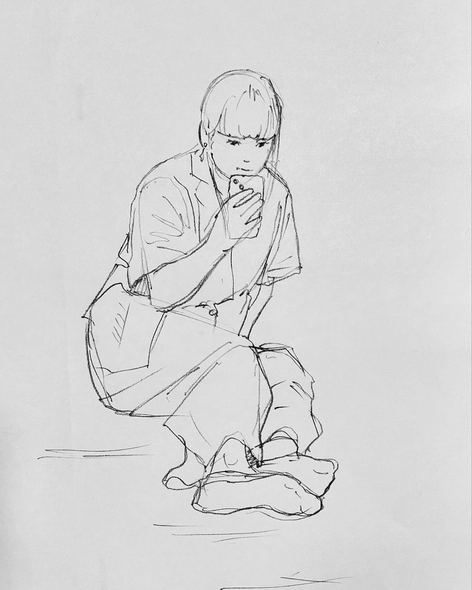 クロッキー会でした。今日は作画打ち合わせをしたり、半年以上かかった原画仕事を描き終えてスッキリと参加しました。いつもあっという間の1時間