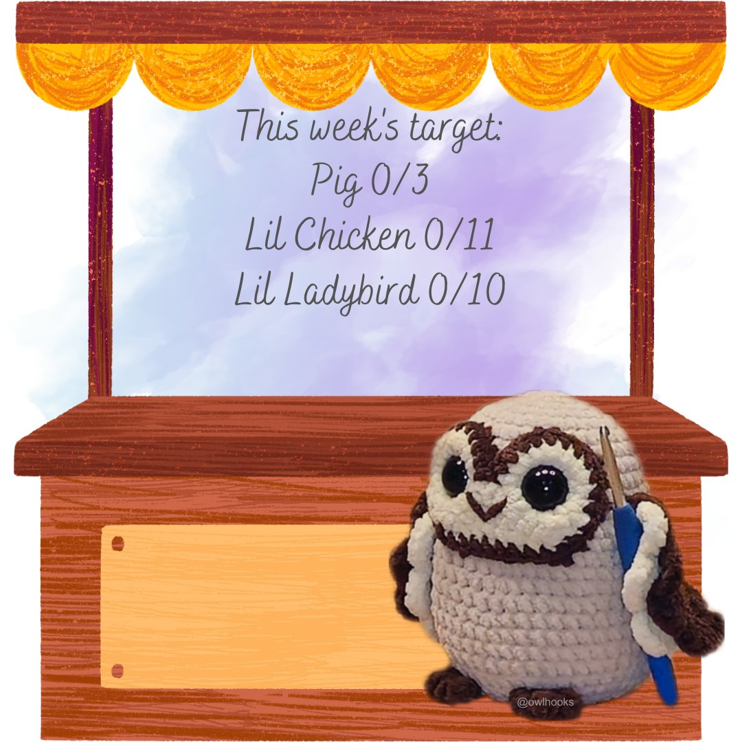 Owl_Hooks's tweet photo. Target for this week is
Pig 3
Lil Chicken 11
Lil Ladybird 10

Best get making!

Owl Hooks Etsy Shop: https://t.co/MJISgDpNbi or link in my bio

Follow to see what Owl is making next 🦉

#owl #crochet #amigurumi #plushtoy #marketprep https://t.co/2eSB9yY1QY
