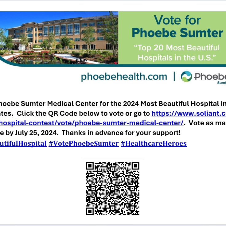 marcodame's tweet photo. Today, Wednesday, July 17th, is Vote for Phoebe Sumter Day.

Thanks in advance for your continued support! #ivotedforphoebesumter 

https://t.co/YTmIcNhAGB https://t.co/xh4NcnsrZA