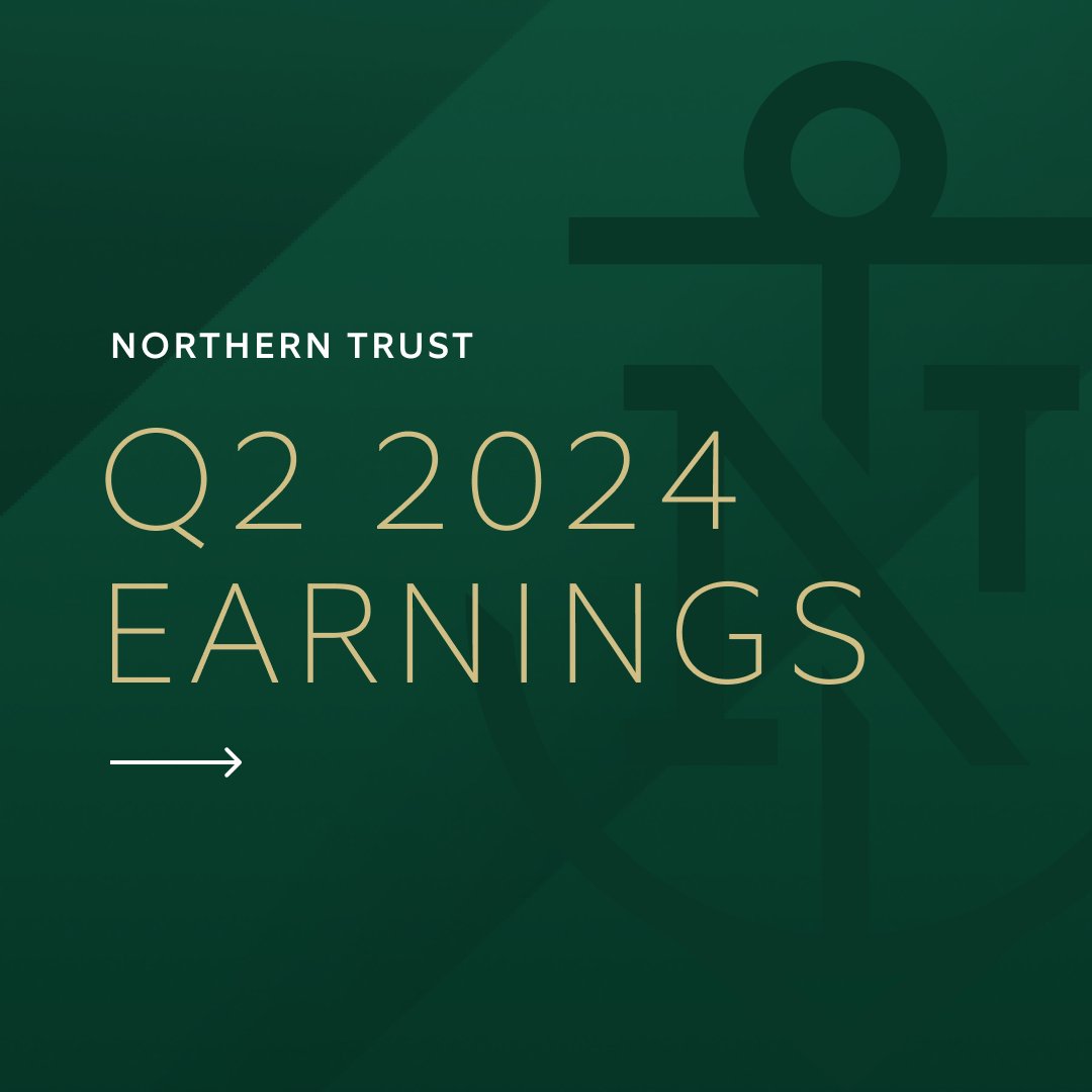 NorthernTrust's tweet photo. $NTRS reports Q2 net income of $896.1mm, #EPS of $4.34, return on common equity of 31.2%. Results included $878.4mm gain related to Visa shares. AUC/A up 14% YoY to $16.6 trillion; AUM up 12% to $1.5 trillion, as reported in earnings release today.