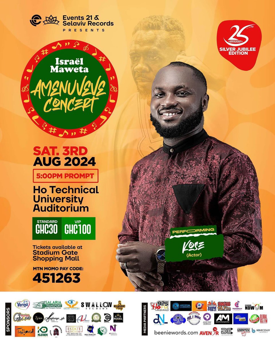 vpjglobal's tweet photo. Two Big Comedians — KOSE TV & #Fuseini will also be joining us at @MawetaMusic #AmenuveveConcert on Saturday, August 3rd at Ho Technical University Auditorium. Advance Tickets are selling at Stadium Gate Shopping Mall in Ho. For Reservations on 0266633090 @ElormBeenie https://t.co/Bh3wPgxOLk