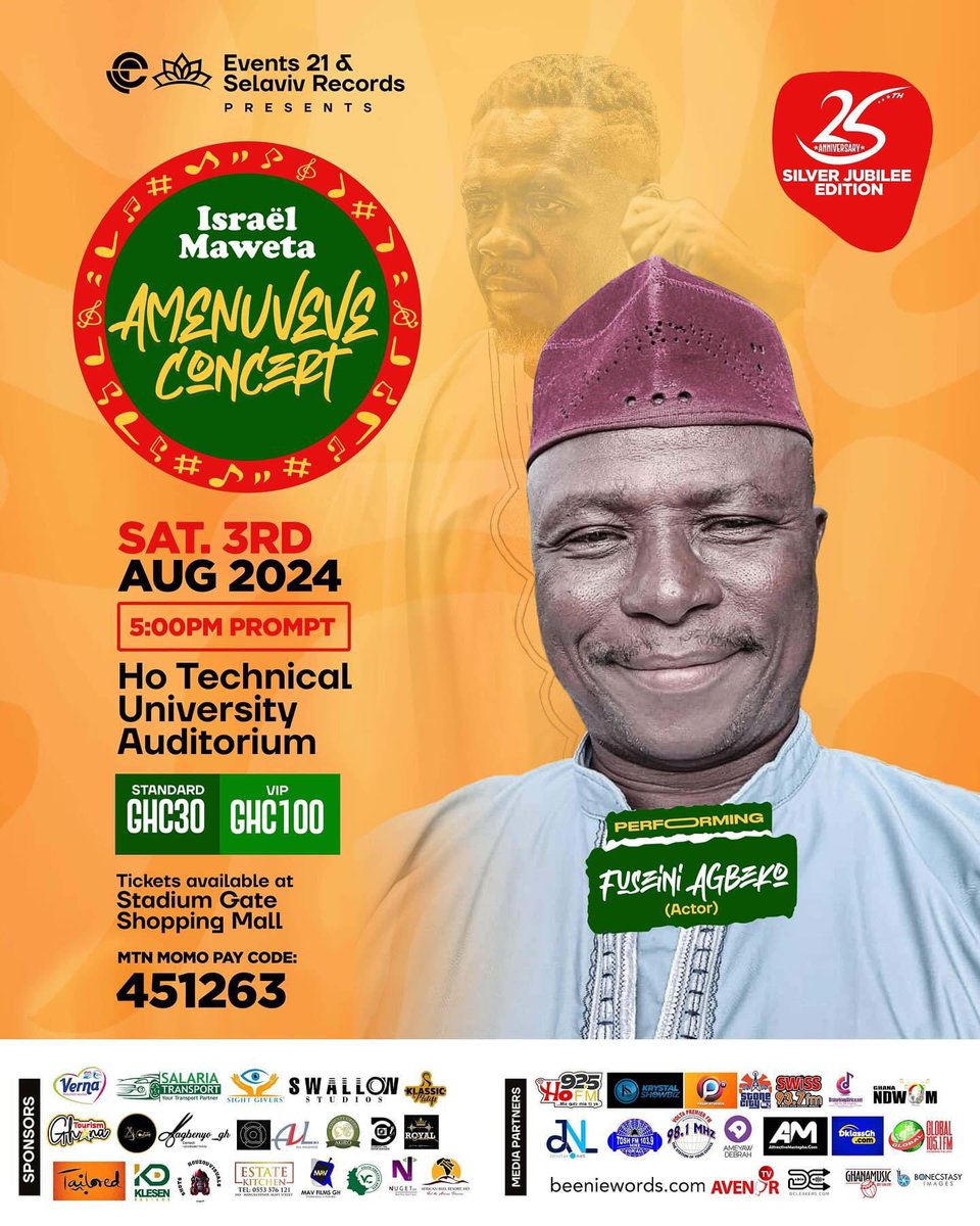 vpjglobal's tweet photo. Two Big Comedians — KOSE TV & #Fuseini will also be joining us at @MawetaMusic #AmenuveveConcert on Saturday, August 3rd at Ho Technical University Auditorium. Advance Tickets are selling at Stadium Gate Shopping Mall in Ho. For Reservations on 0266633090 @ElormBeenie https://t.co/Bh3wPgxOLk