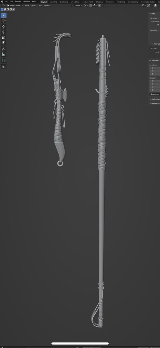 AkumaArtz's tweet photo. Current Project. The Atlatl Javelin also functioning as Walking/Trekking staff for my Main Character https://t.co/dUZxlwx1Wg