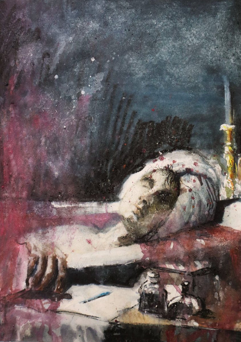 capitanjacobo's tweet photo. La muerte de Marat
24x20 cm.
#watercolor #watercolorist #acquarelle #acquarello #acuarela #pittore #pittura #dipingere #dipinto  #passaggio #contemporaryart #sketch #abbozo  #aquarell #kunst #watercolour #artgallery #artgalleries https://t.co/ASvUUzVRSf