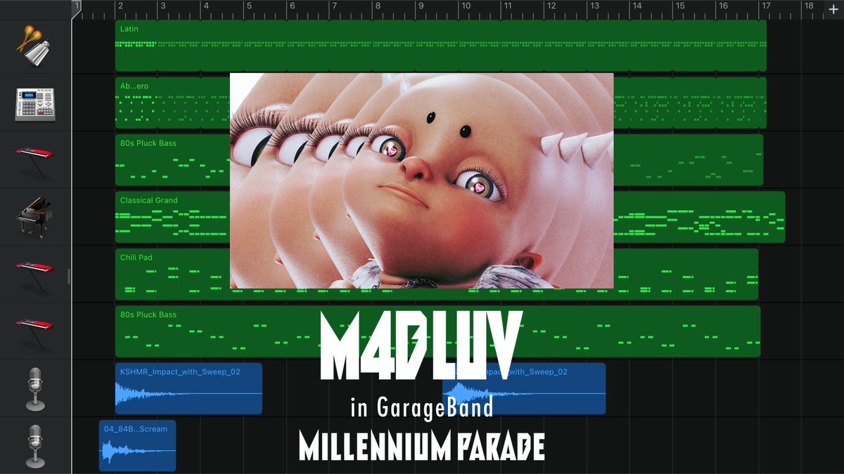 S_GarageBand's tweet photo. MILLENNIUM PARADE - M4D LUV (short ver.) in GarageBand 
https://t.co/UBTroDwakQ @YouTube

#M4DLUV #MILLENNIUMPARADE https://t.co/W1K3PmSPVT
