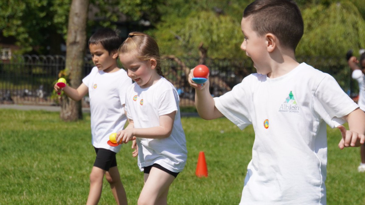 AlbionPrimary's tweet photo. KS1 Sports Day in Southwark Park was the best ever! Children showed courage, sportsmanship and just had a great morning! #APSResilience #sportsday #APSAmbition https://t.co/yeHXXq6436
