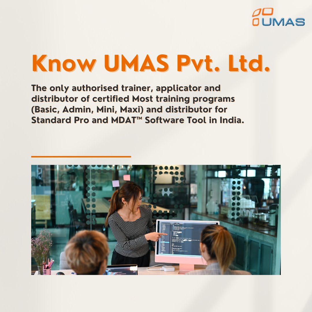 UMAS_India's tweet photo. Discover UMAS Pvt. Ltd., the only authorized trainer, applicator, and distributor of certified MOST® training programs (Basic, Admin, Mini, Maxi) and distributor for Standard Pro and MDAT™ Software Tool in India. 

#UMAS #IndustrialEngineering #MOSTTraining #MDAT https://t.co/UpHCU5mMzH