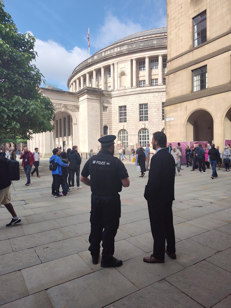 GMPCityCentre's tweet photo. GMP's #TransportUnit teamed up with GMP's #ProjectServator team today & deployed in St Peter's Sq, St Ann's Sq, Victoria train station & the road network around it. If you're wondering what #ProjectServator is and what you can do to help, please visit - https://t.co/ziGCdzRGrr https://t.co/bfHPBQciJS