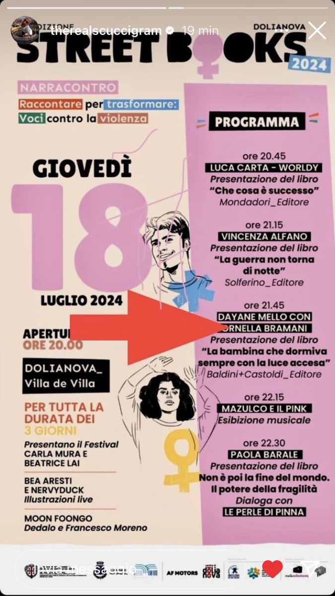 dal_puro's tweet photo. Per Dayane sempre presente il giornalista Giuseppe Scuccimarri 😃☺️
#mellos #DayaneMello #cagliari #streetbooks #books
https://t.co/WcKMlNYMqh https://t.co/sJcuakQkT8