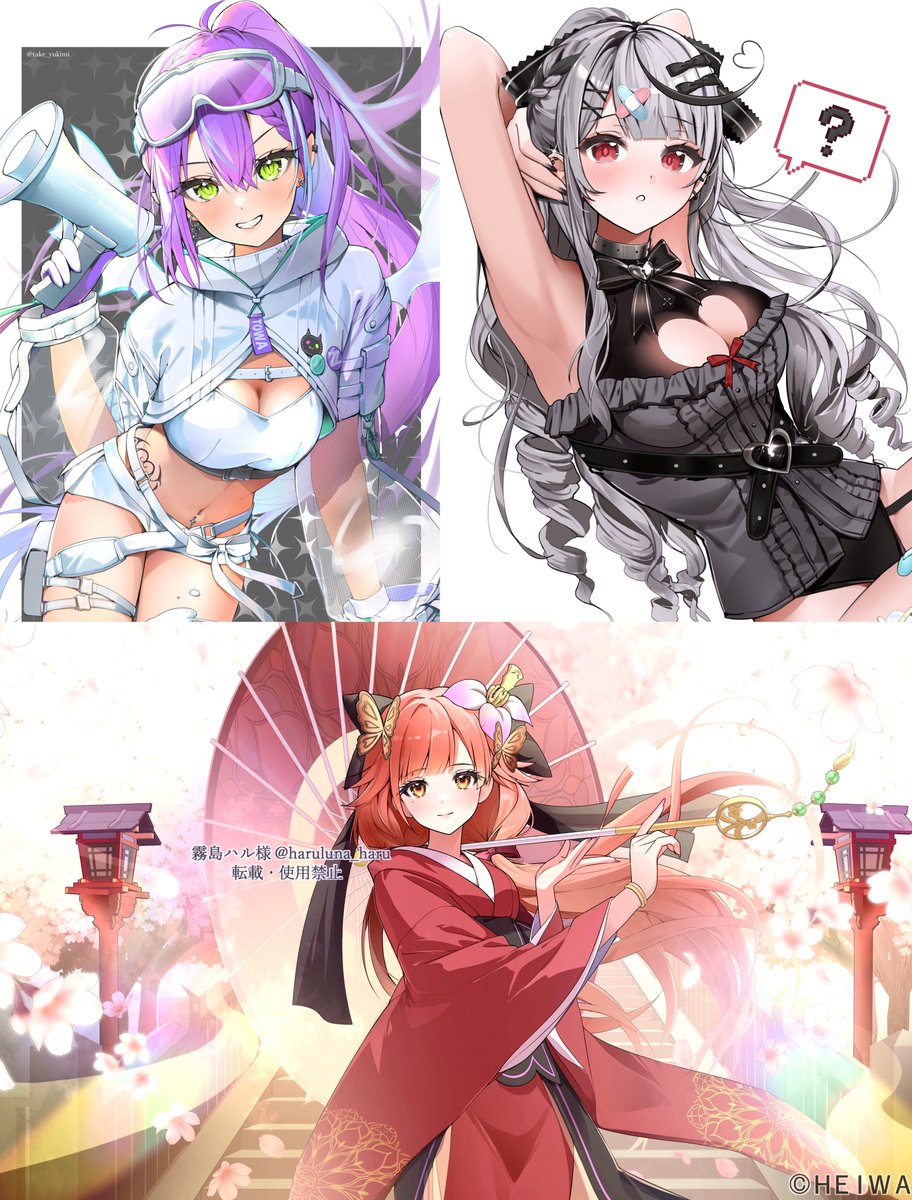 沙花叉クロヱ ,常闇トワ 「 西園寺様、イラストレーターの丈ゆきみと申します。綺麗系、可愛い系の女性キャラク」|丈ゆきみ🌱のイラスト