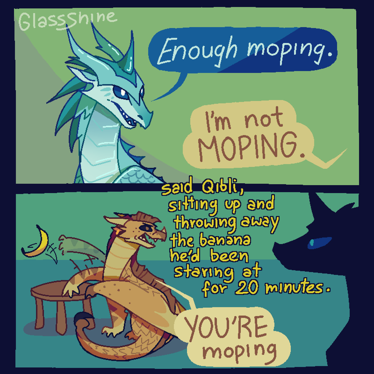 GlasssShine's tweet photo. not moping
#WingsofFire https://t.co/1MdmvEEKtK