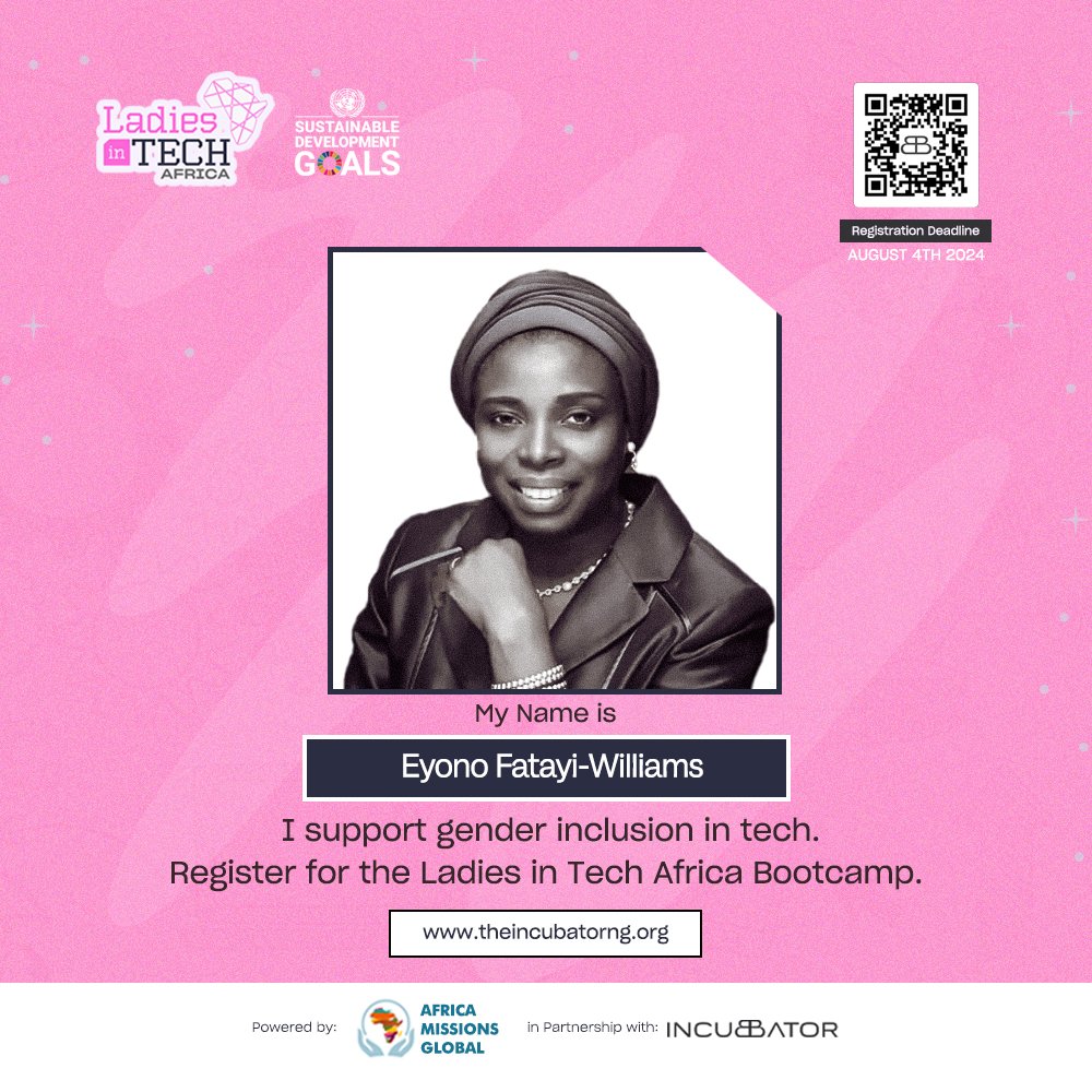 theincubator_ng's tweet image. We stand for gender inclusion in tech. What about you?  Click getdp.co/p2q to lend your voice today. Let&apos;s show the world that everyone deserves a seat at the table!
  
#SupportWomenInTech #LadiesInTechAfrica

P.S. Tag a friend or Mentor who inspires you and share it.