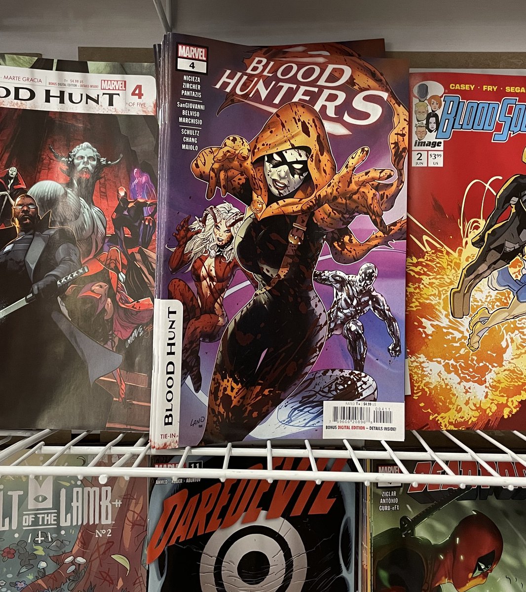 Head down to your local comic shop today and pick up issue 4 of <a href="/Marvel/">Marvel Entertainment</a>’s Bloodhunters in which <a href="/marysangiovanni/">Mary SanGiovanni</a> cuts loose on Satanna! (And yes, we have copies at Vortex).