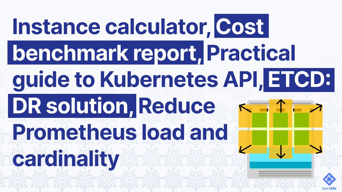 This week on the Learn Kubernetes Weekly:

💰 Kubernetes cost benchmark report 2024
📕 Kubernetes API guide
🛟 ETCD: DR solution
📉 Reduce Prometheus load and cardinality
🙉 ConfigMap conundrum

Read it now: learnk8s.io/issues/88