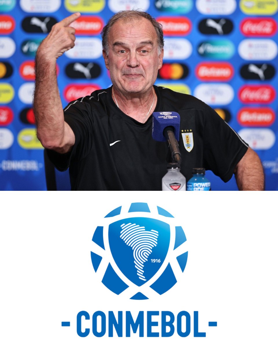 Misticauruguaya's tweet photo. 🇺🇾🚨 AHORA CONMEBOL le abrió expediente disciplinario a Marcelo Bielsa por su conferencia tras la mala organización de la seguridad en el pártido Uruguay-Colombia.

Por otros lados jugadores cantan canciones racistas y no pasará nada...

Es una VERGÜENZA TODO. https://t.co/bc0Uj9UcDy