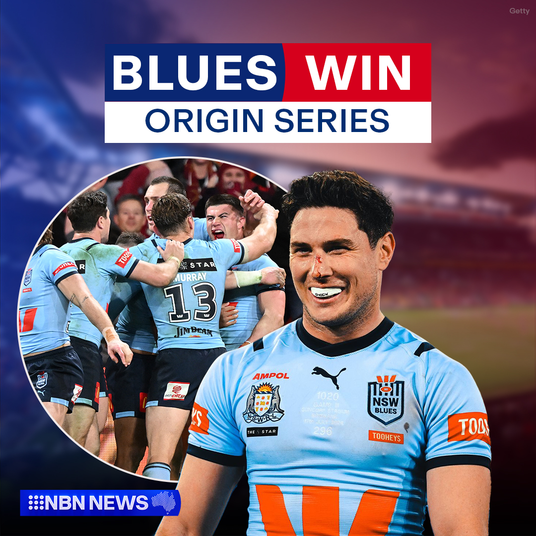 New South Wales have claimed the #StateofOrigin series following an intense decider at Suncorp Stadium.

The Blues lift the shield after defeating the Maroons 14-4. #NBNNews

LATEST: nine.social/L8U
