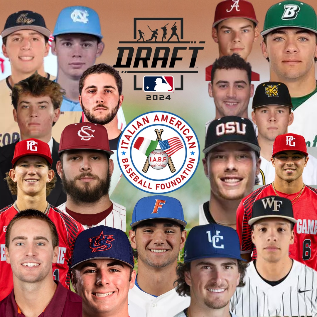 IABF5's tweet photo. At least 34 players with Italian heritage were selected in the 2024 Major League Baseball draft, the most in a single draft to IABF’s knowledge.
At least one Italian American was selected for every draft round except for the 11th round.
An astounding 22 of 30 MLB teams drafted at least one Italian American this year.
Click to see the full list and learn more: https://t.co/rUECJDGLx9
🇮🇹 ⚾️ 🇺🇸 #MLBDraft24