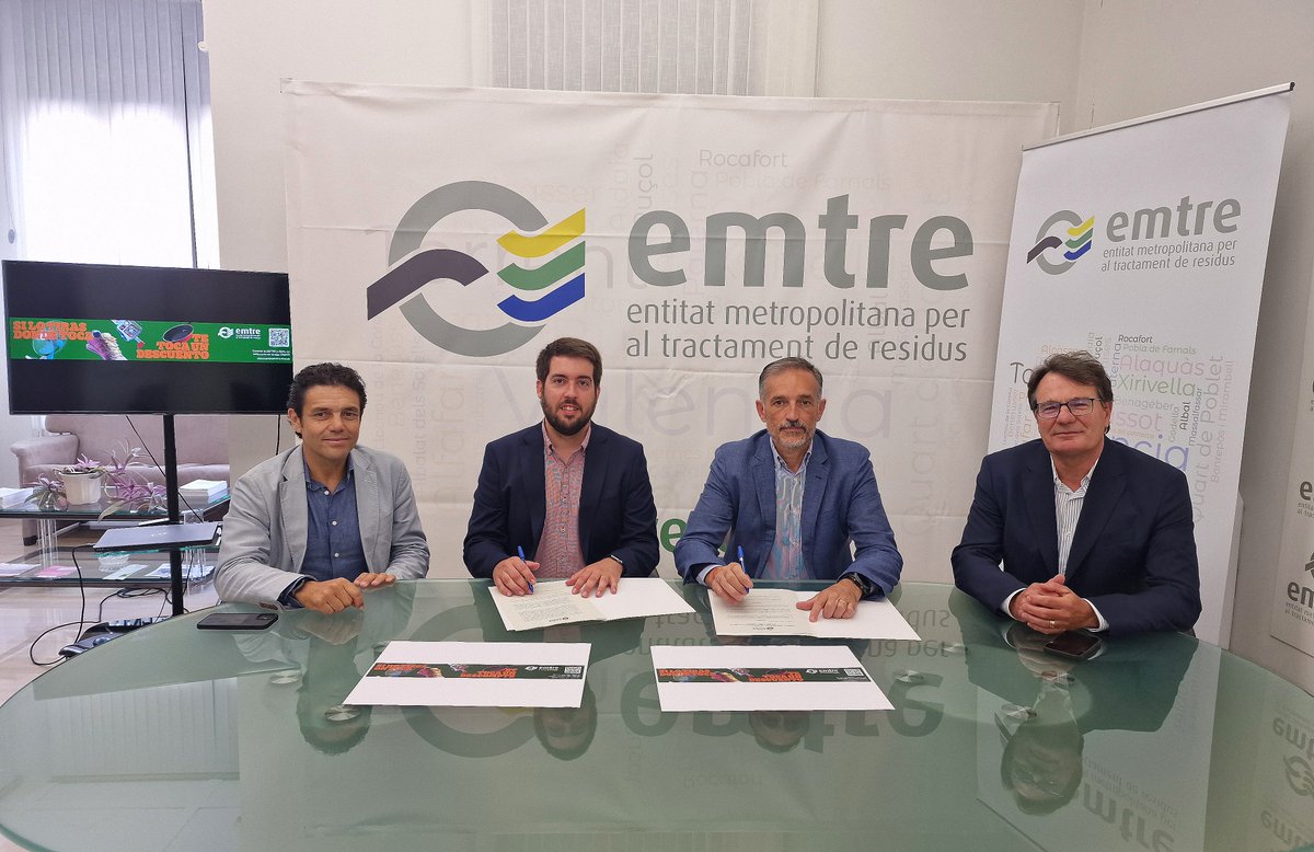 Emtre_AMV's tweet photo. ♻️ La EMTRE y el Grupo @infoHIDRAQUA 💧 colaboran para facilitar a la ciudadanía la obtención de descuentos 🪙👛 en la tasa TAMER, al incluir un QR informativo en la factura de servicios ambientales✅

#Valencia #HortaSud #reciclaje https://t.co/DTFFg5Iusa