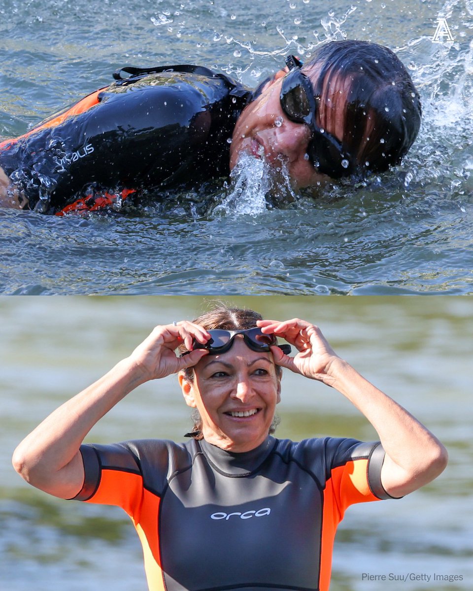 Paris mayor Anne Hidalgo — true to her word — has plunged into the Seine Wednesday to showcase its cleanliness ahead of the 2024 Olympic Games.
