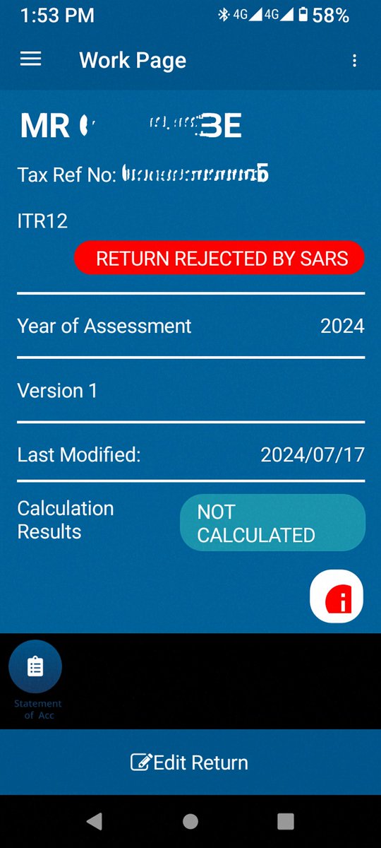MluSithebe's tweet photo. @sarstax please assist, filed through mobi app. It initially and today it says rejected. Is this real? https://t.co/3TJ2l79YlA