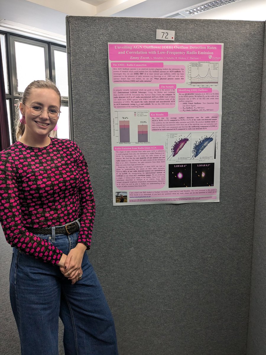 emmy_escott's tweet photo. If you're at #NAM2024 come and find my poster at board 72 discussing the link between OIII AGN outflows and low frequency radio emission! https://t.co/0rwtH1WaVY