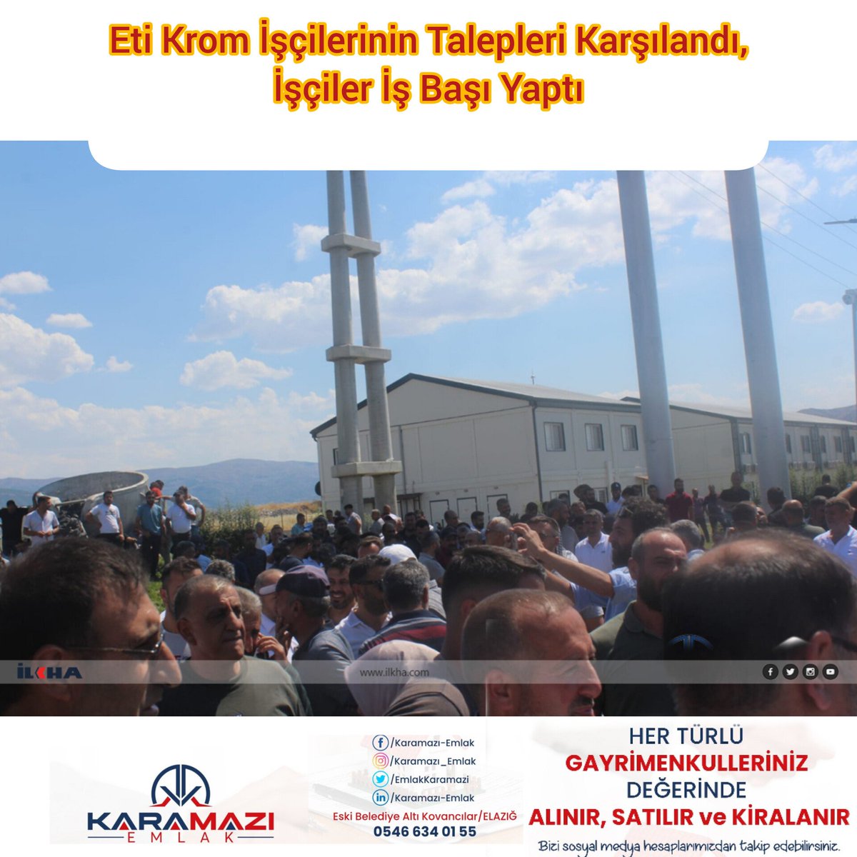 Eti Krom işçilerinin talepleri karşılandı, işçiler iş başı yaptı
ilkha.com/guncel/eti-kro…