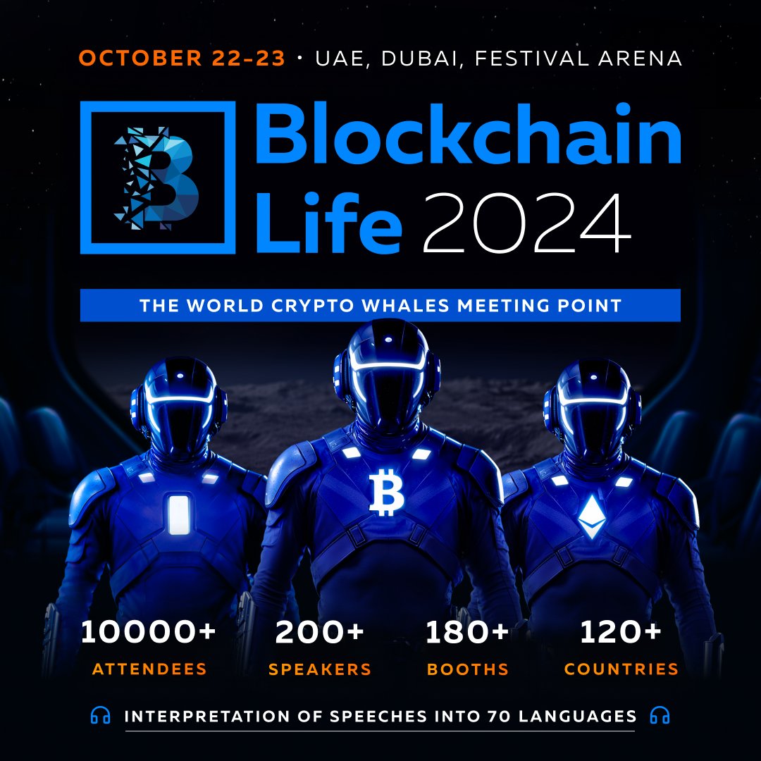 ⚡ We are going to Blockchain Life 2024!

On October 22-23, over 10,000 of the industry's most influential people will meet in Dubai for the world's leading web3, cryptocurrency and mining event.

Get 10% off using the code here 👇
blockchain-life.com/asia/en/