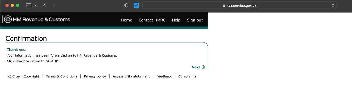 benleungcp's tweet photo. @HMRCcustomers Hi, Martin ! My wife and I both also carried out the registration online. And both have the confirmation page shown out after we submitted resignation! Thanks! https://t.co/fXNrxWpEvP