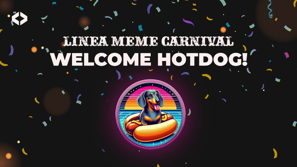 🎉 Tasty News! 🌭
We are thrilled to announce the newest addition to the Linea Meme Carnival! Please welcome <a href="/DachshundCoin/">DachshundCoin</a>, the sauciest meme on the block!

$HOTDOG is here to spice things up, grow the <a href="/LineaBuild/">Linea.eth</a> ecosystem, and empower our incredible community. This hotdog has