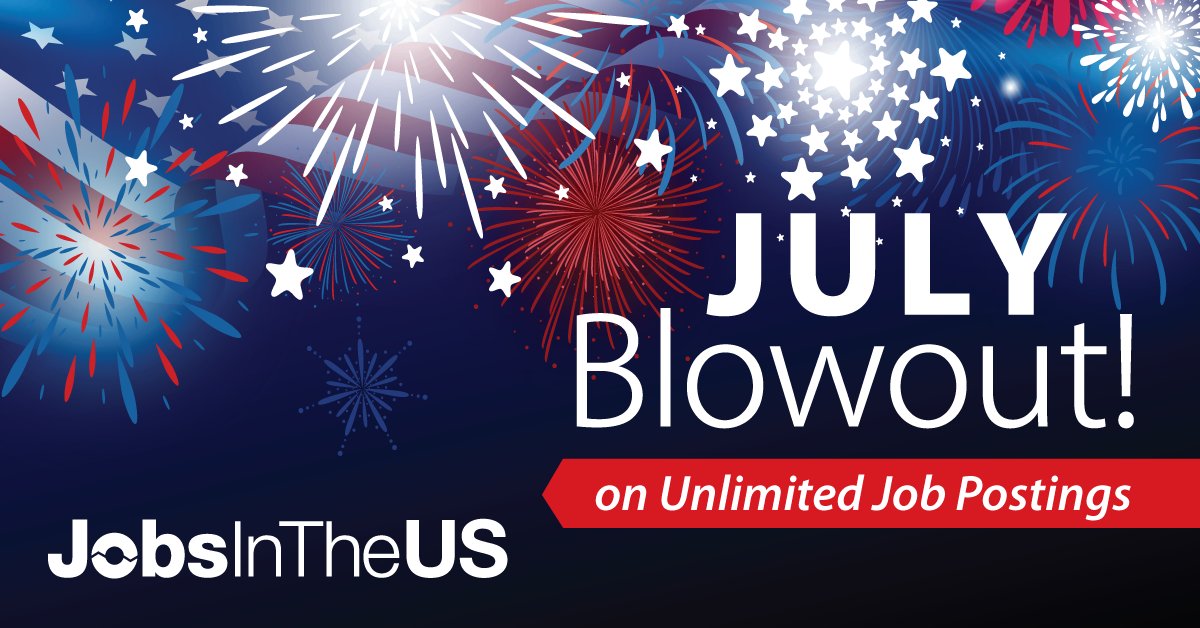 JobsInTheUS's tweet photo. Employers, post all your jobs for a year for only $550 — with our July Blowout offer.

https://t.co/G3NyJGJ34a

#JulyBlowout #UnlimitedJobPosts
#JobsInME #JobsInNH #JobsInVT #JobsInMA #JobsInRI #JobsInCT https://t.co/BRHwbz2mYt