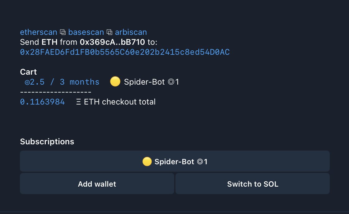 PaymentsBot's tweet photo. @0xraspberrycat @_jamiroo payments? we got sol base eth subs right in tg. it's what these other bots should've been. https://t.co/YxbzoVjgWH