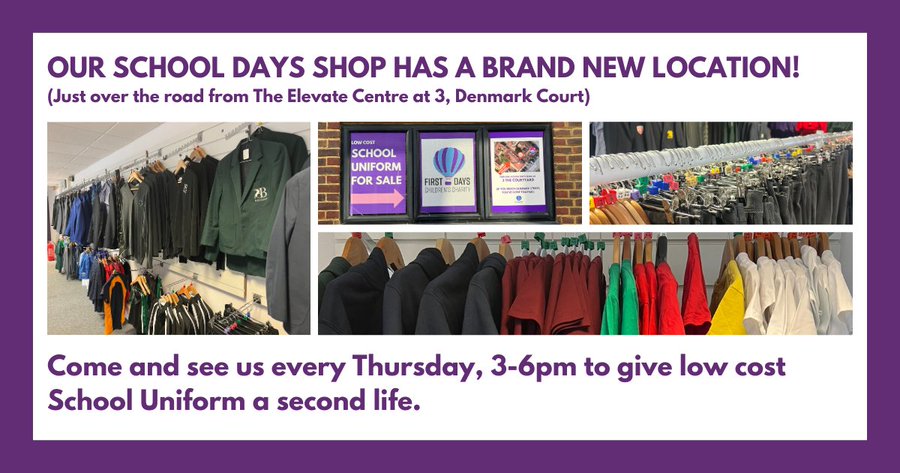 First Days  Uniform Shop  - Low Cost Uniform sale
Open every Thurs 3-6pm at 3 Denmark Court, Wokingham