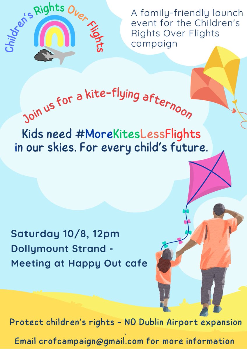 Join us for kite flying afternoon Sat 10th Aug 12pm Dollymount Strand #MoreKitesLessFlights